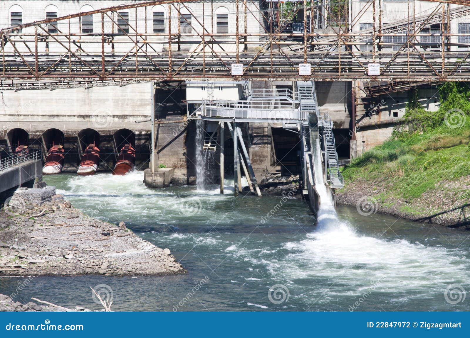 Water Flowing Flume at an Industrial Site Stock Photo Image of ecology, falls 22847972