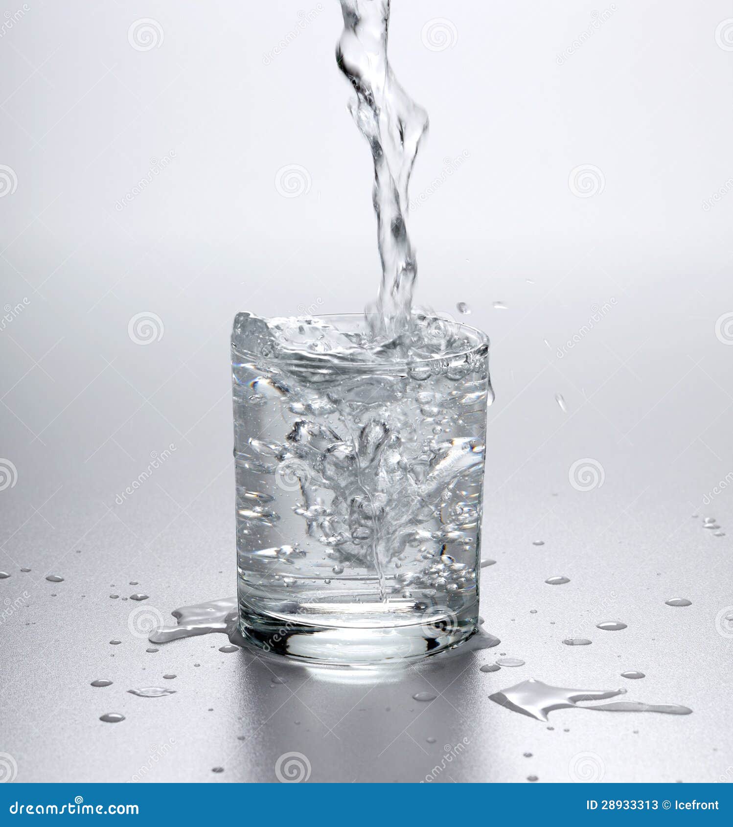 Water Flowing into Full Glass Stock Image Image of liquid, beverage 28933313