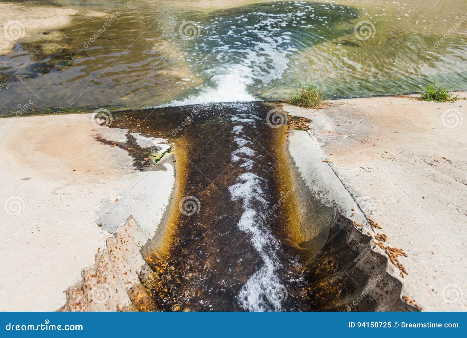 Water Flowing into Retention Pool Stock Image Image of flow, flowing