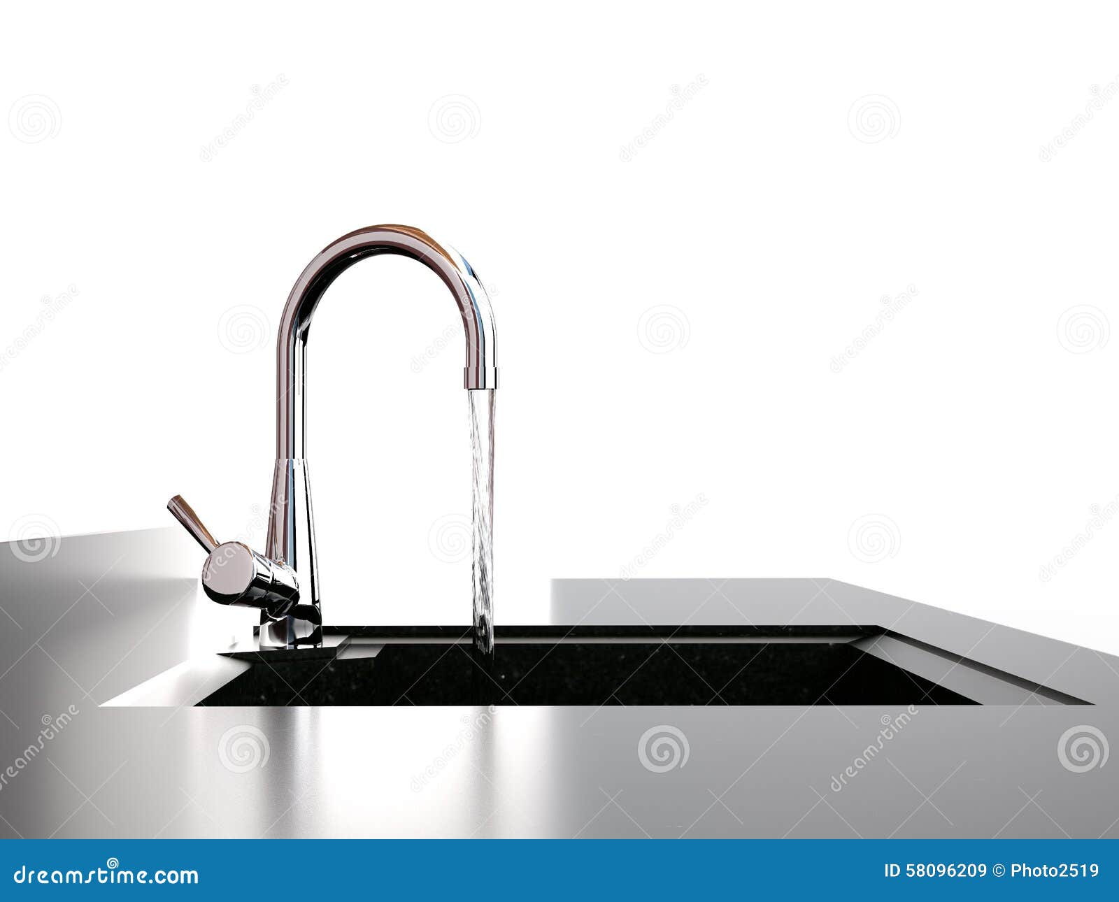 Water Flows from the Tap To Sink Stock Image Image of flows, tiles