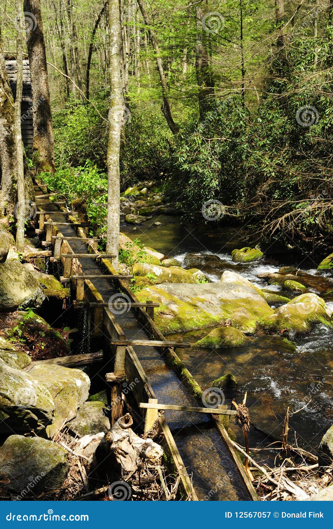 Water flume stock image. Image of rocks, river, flowing 12567057
