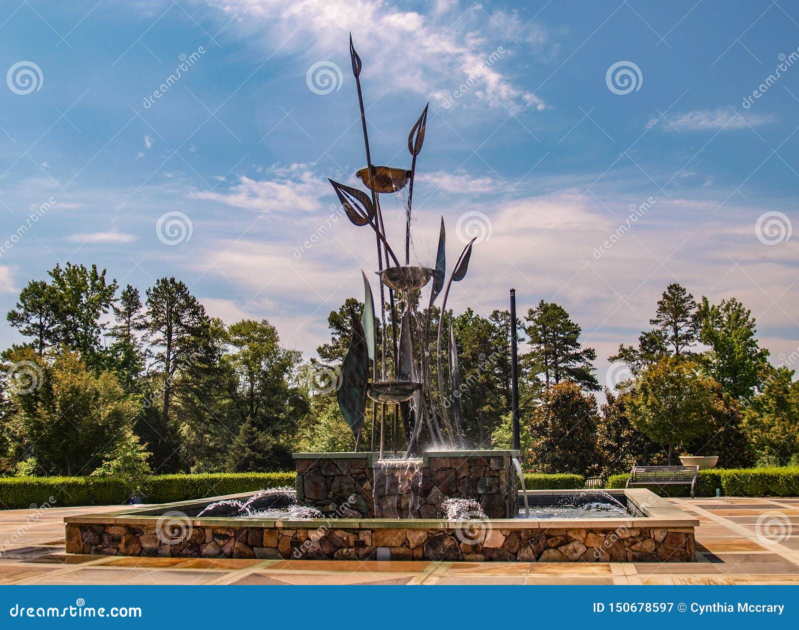 Water Fountain At Gateway Gardens In Greensboro North Carolina