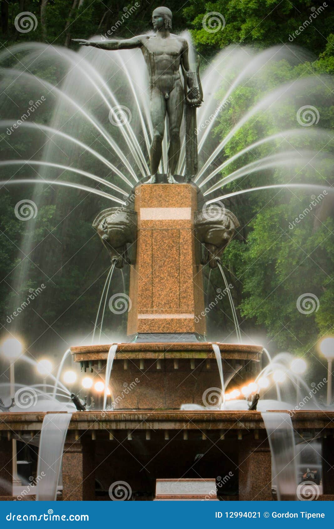 Water Fountain, Hyde Park, Sydney, Australia. Stock Image Image of