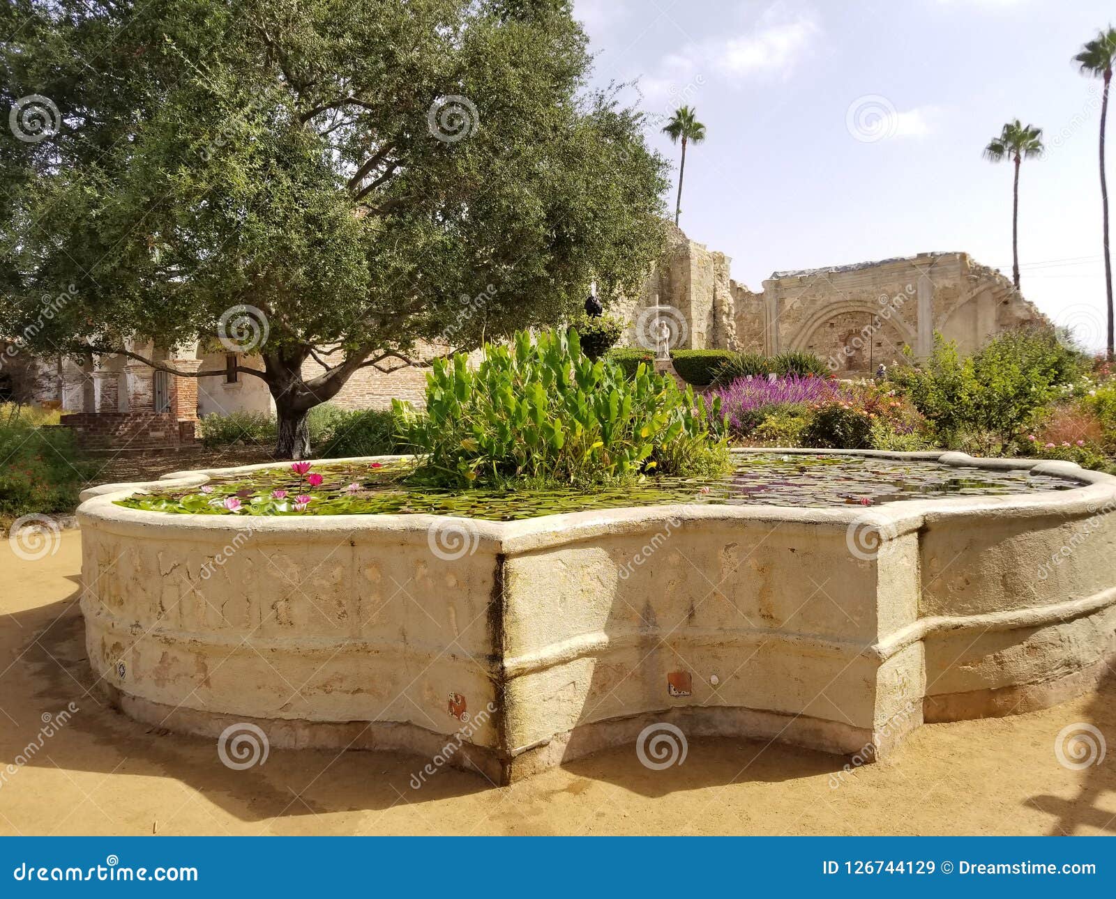 water-fountain-mission-san-juan-capistrano-stock-image-image-of-juan