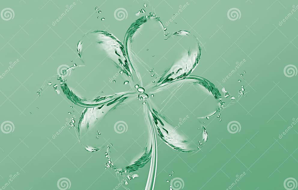 Water FourLeaf Clover stock illustration. Illustration of creativity