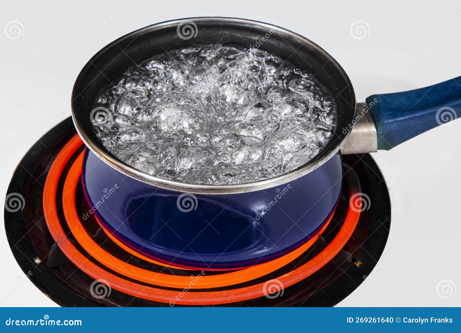 Boiling Pot Of Water On Hot Electric Burner Stock Photo, Picture