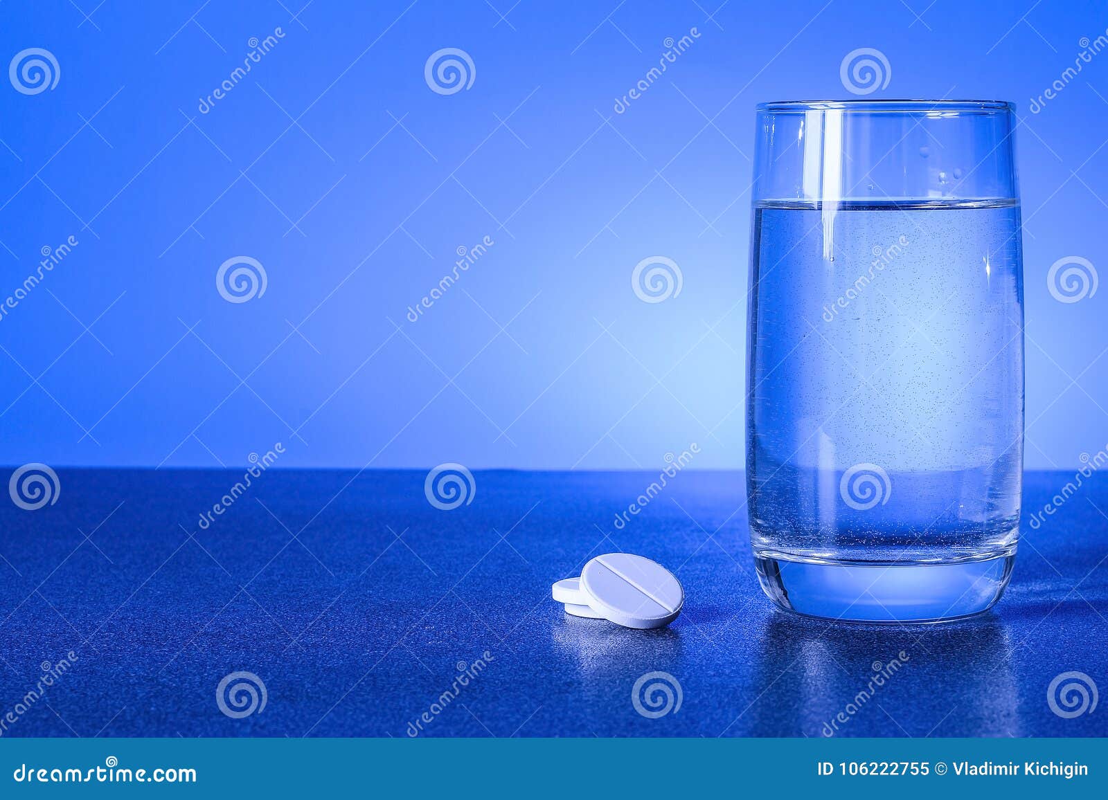 The Water in the Glass and the Medicine on the Table. Transparen Stock