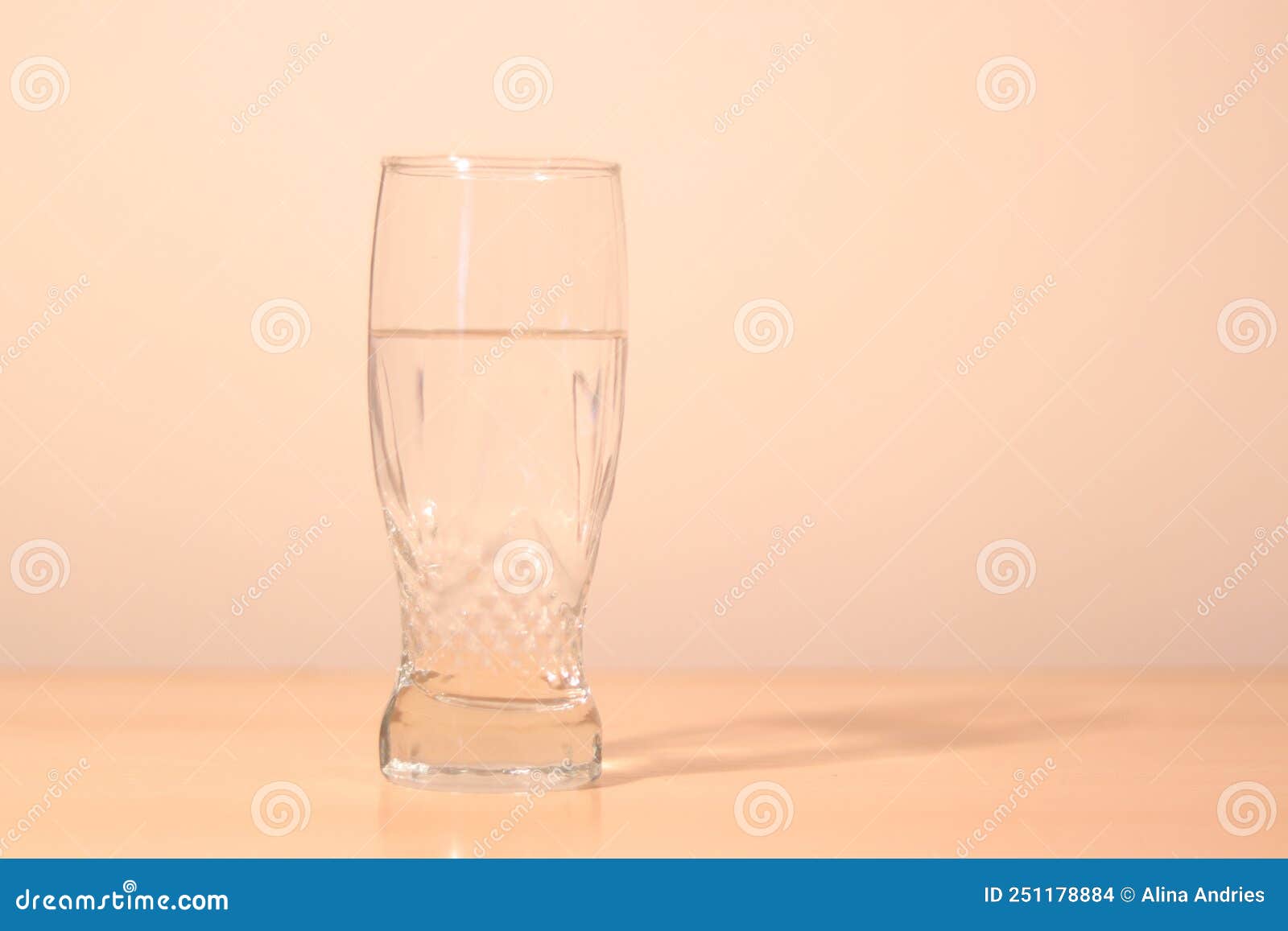 Water Glass on a Table with Light Wall Stock Photo Image of soft