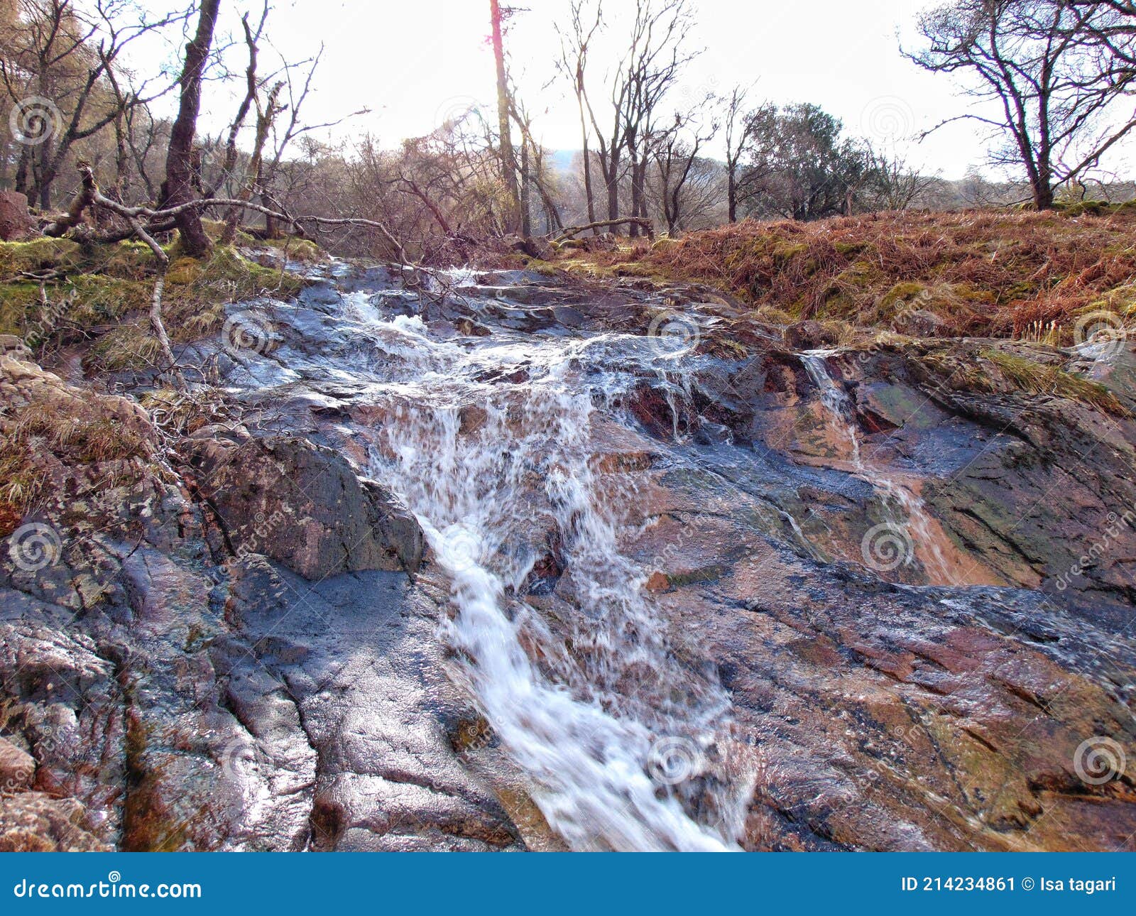 Water going down waterfall stock image. Image of waterfall 214234861