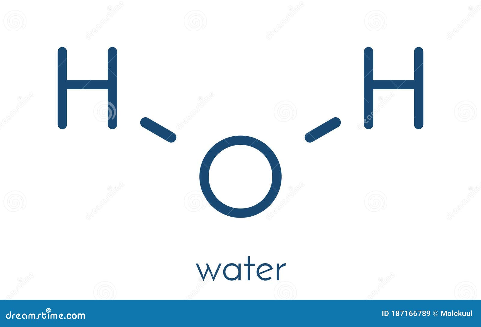 Water H2O Molecule. Skeletal Formula. Stock Vector - Illustration of  dehydration, steam: 187166789