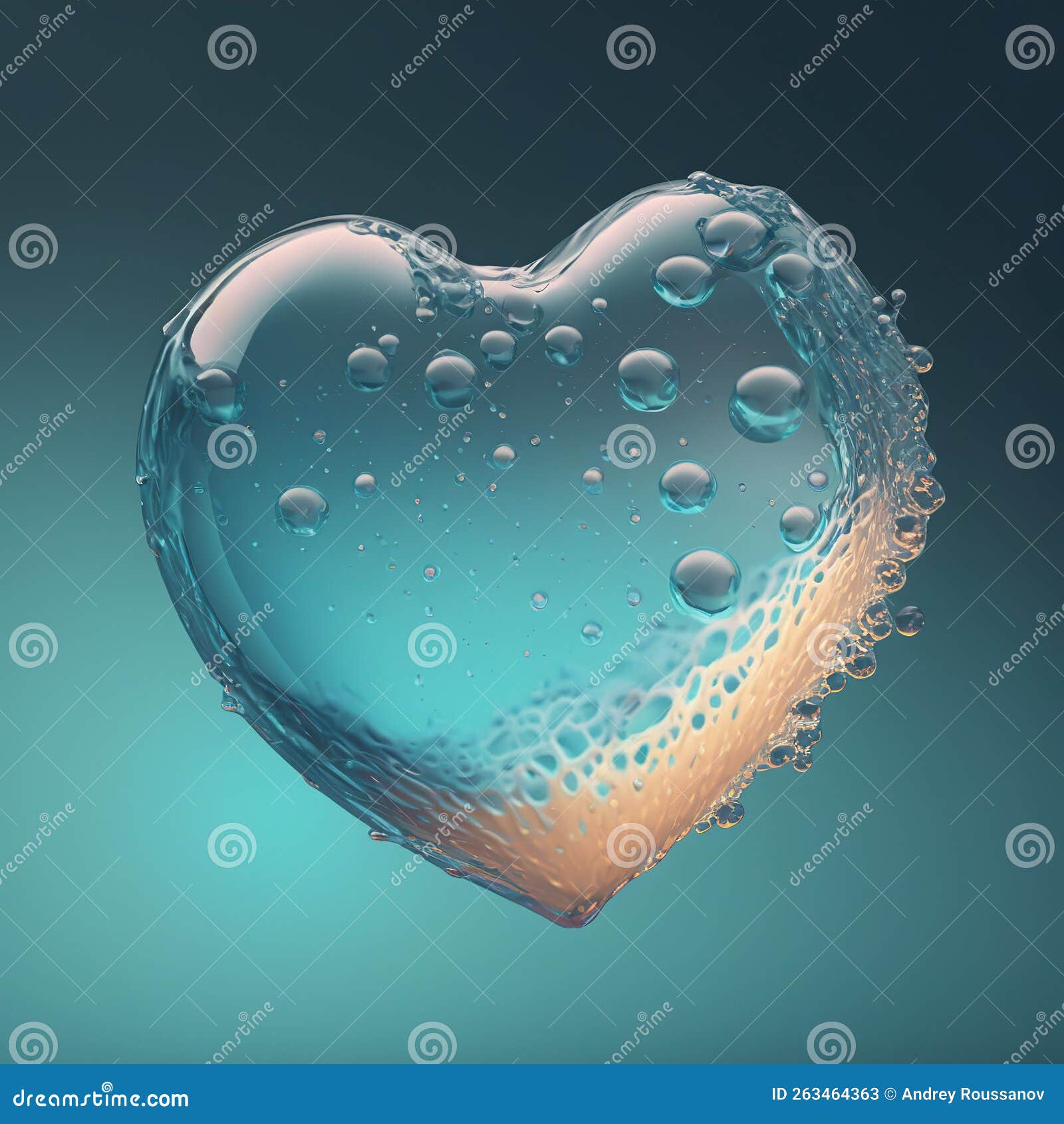 Water Heart Postcard. AI Render. Stock Illustration Illustration of brown, affection 263464363