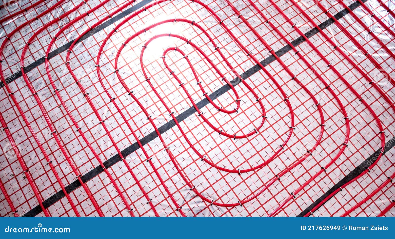 Water Heating System and Underfloor Heating System Stock Image Image