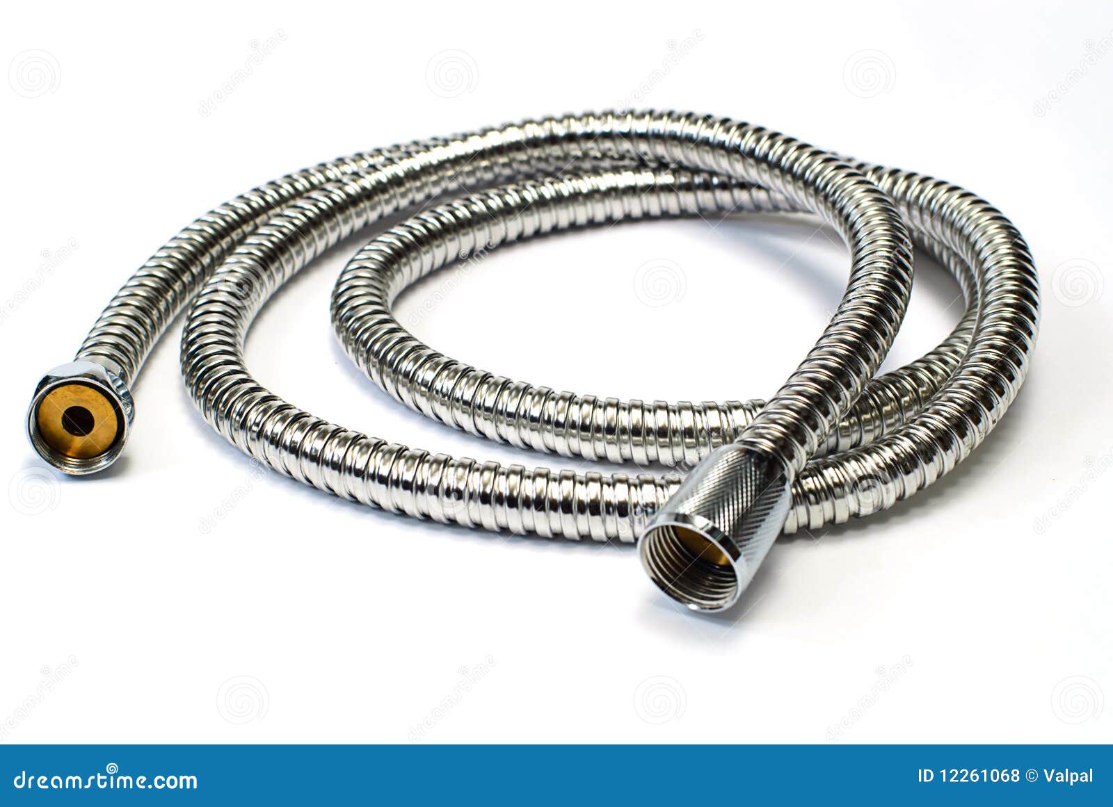 Water Hose Isolated Chrome Plated Shower Pipe Stock Photo Image of