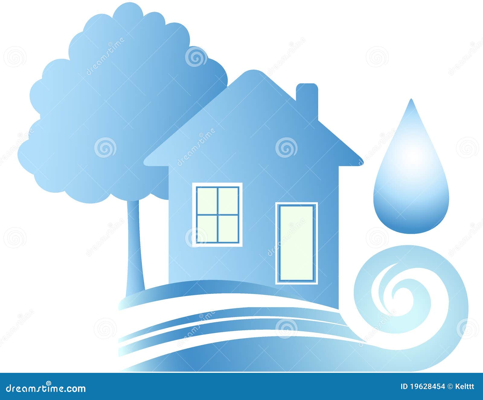 Water house stock vector. Illustration of home, earth - 19628454