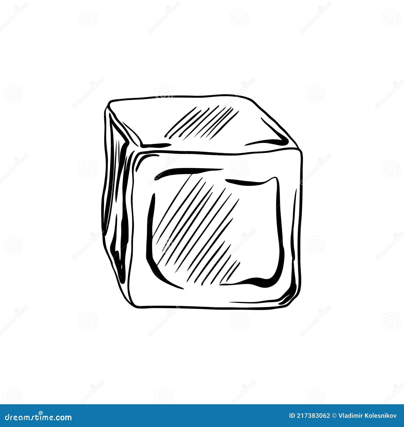 Water Ice Cube Icon Vector Illustration Graphic Design Stock Vector