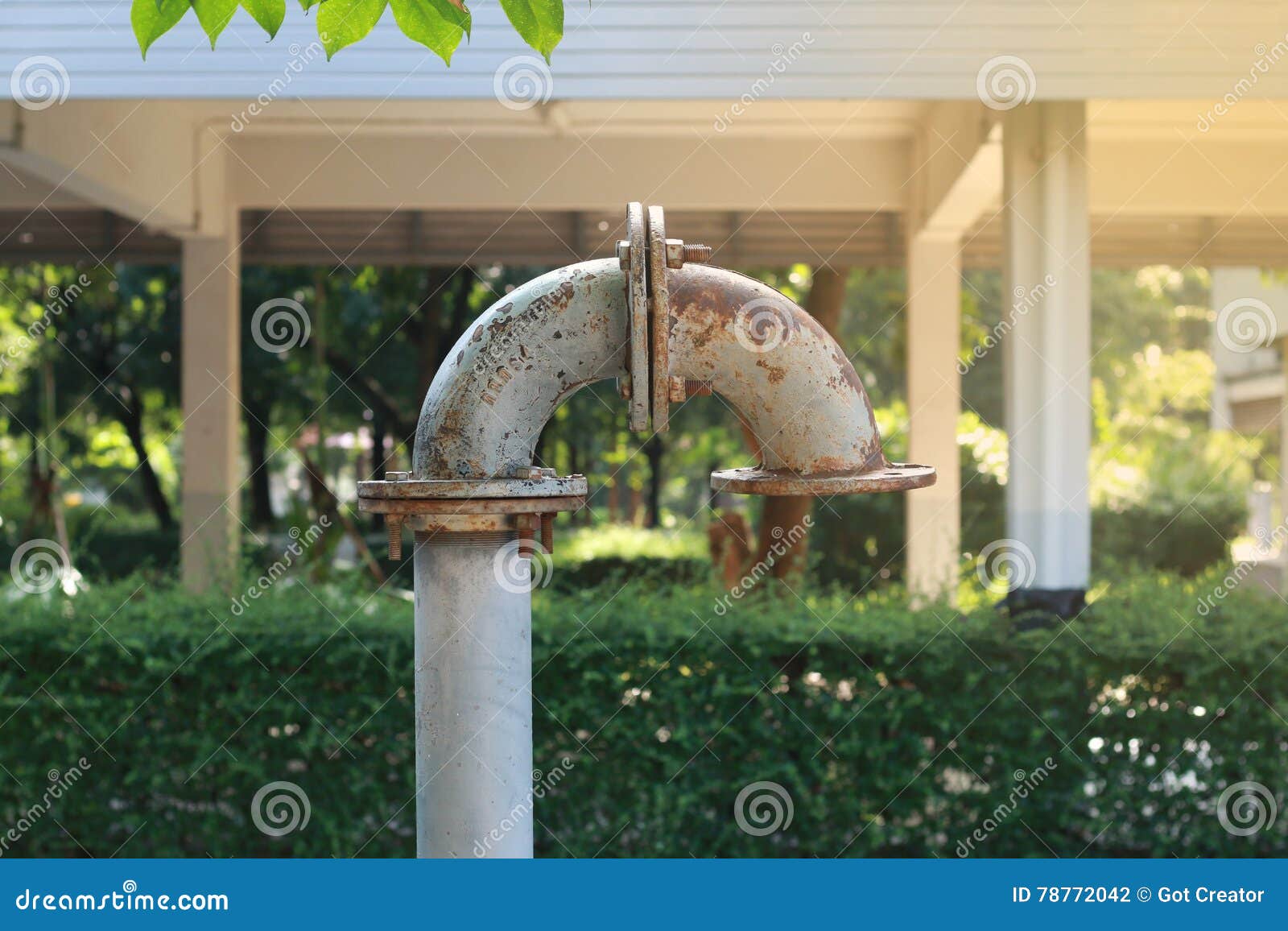 Water Iron Pipe Support for Water Tank Connection Stock Photo Image of construction, burst