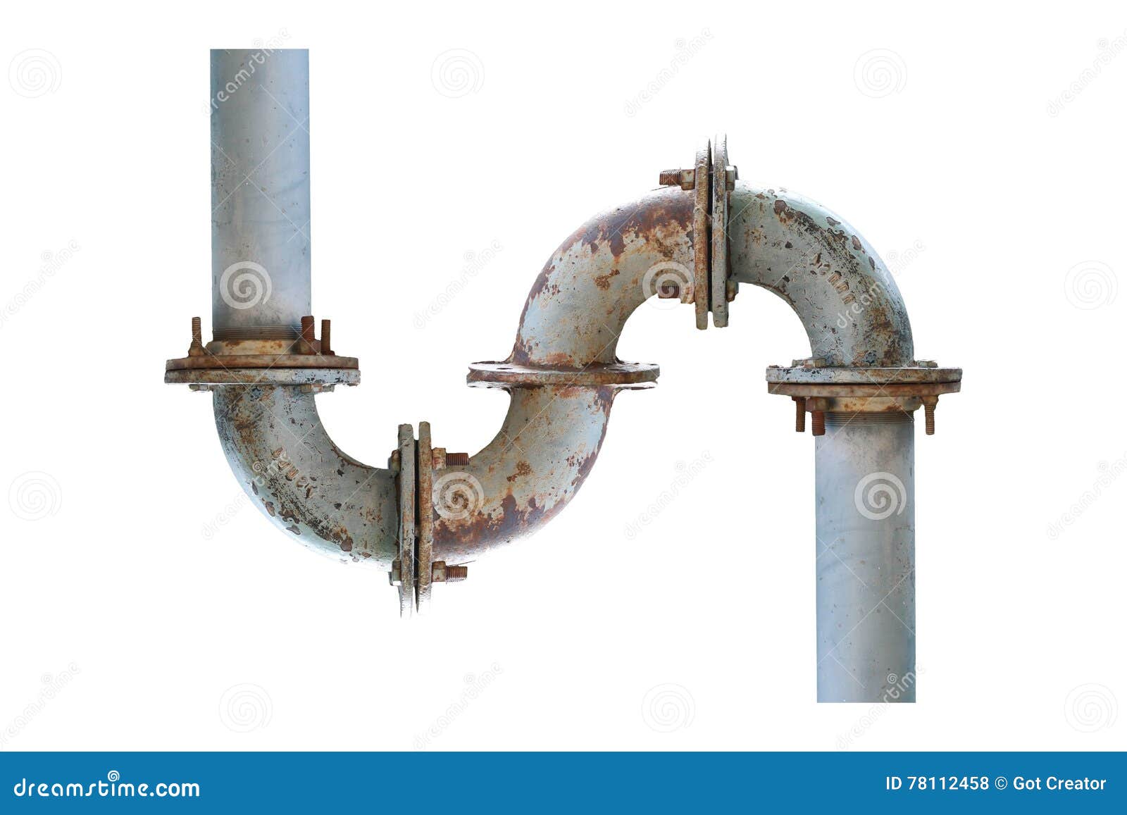 Iron Pipe In The Ukraine, The Village Of Mogritsa Stock Photo