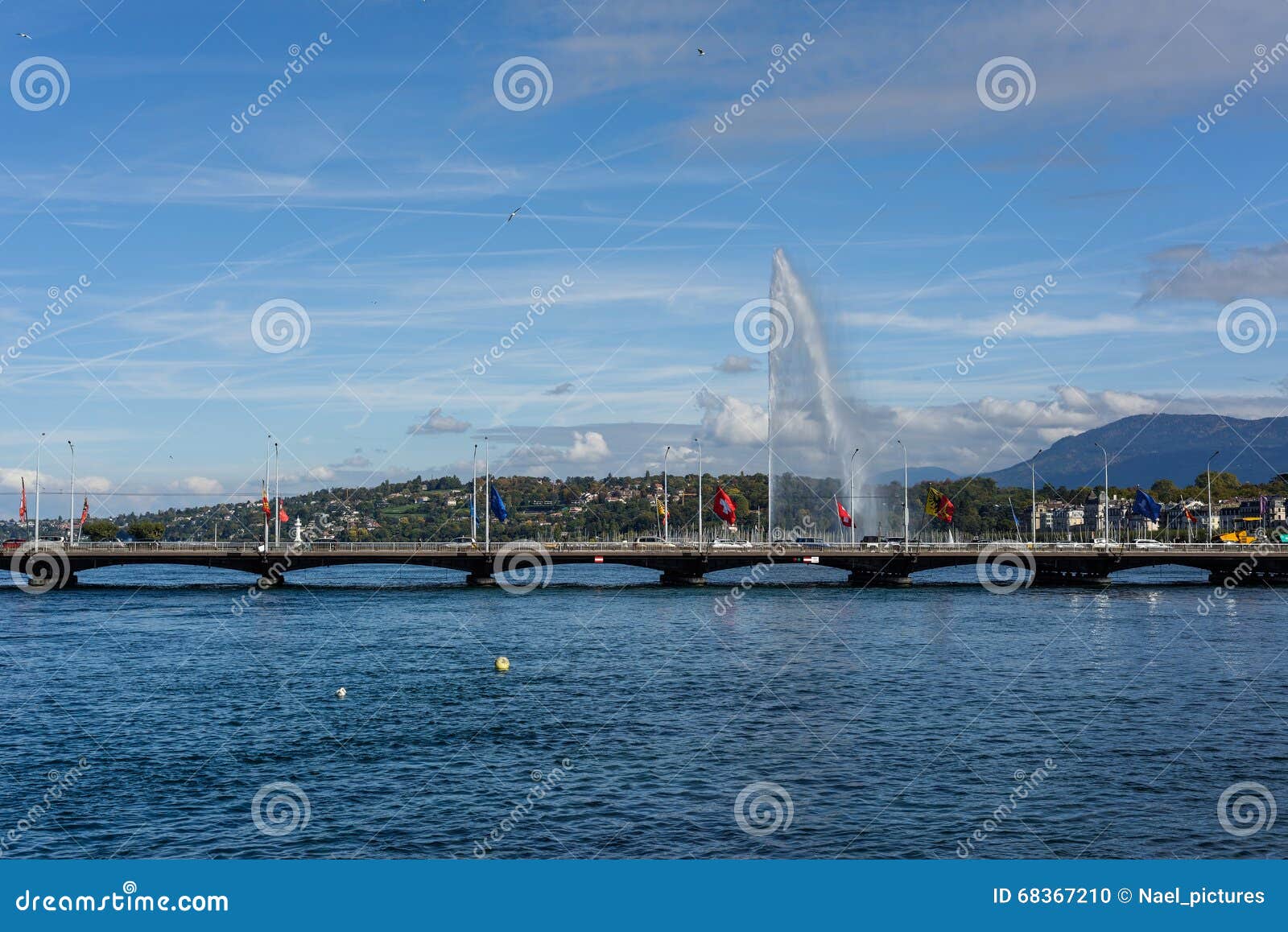 The water jet in Geneva stock photo. Image of water, geneva 68367210