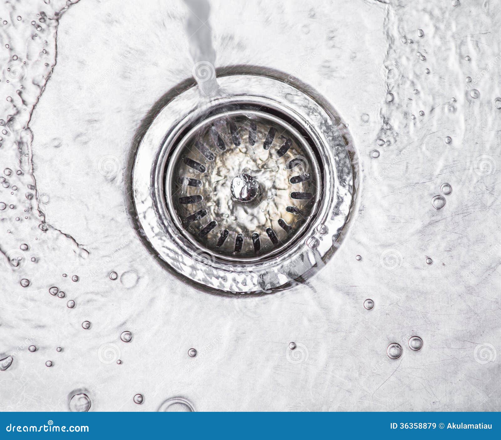 Water in Kitchen Sink II stock image. Image of cold, basin 36358879