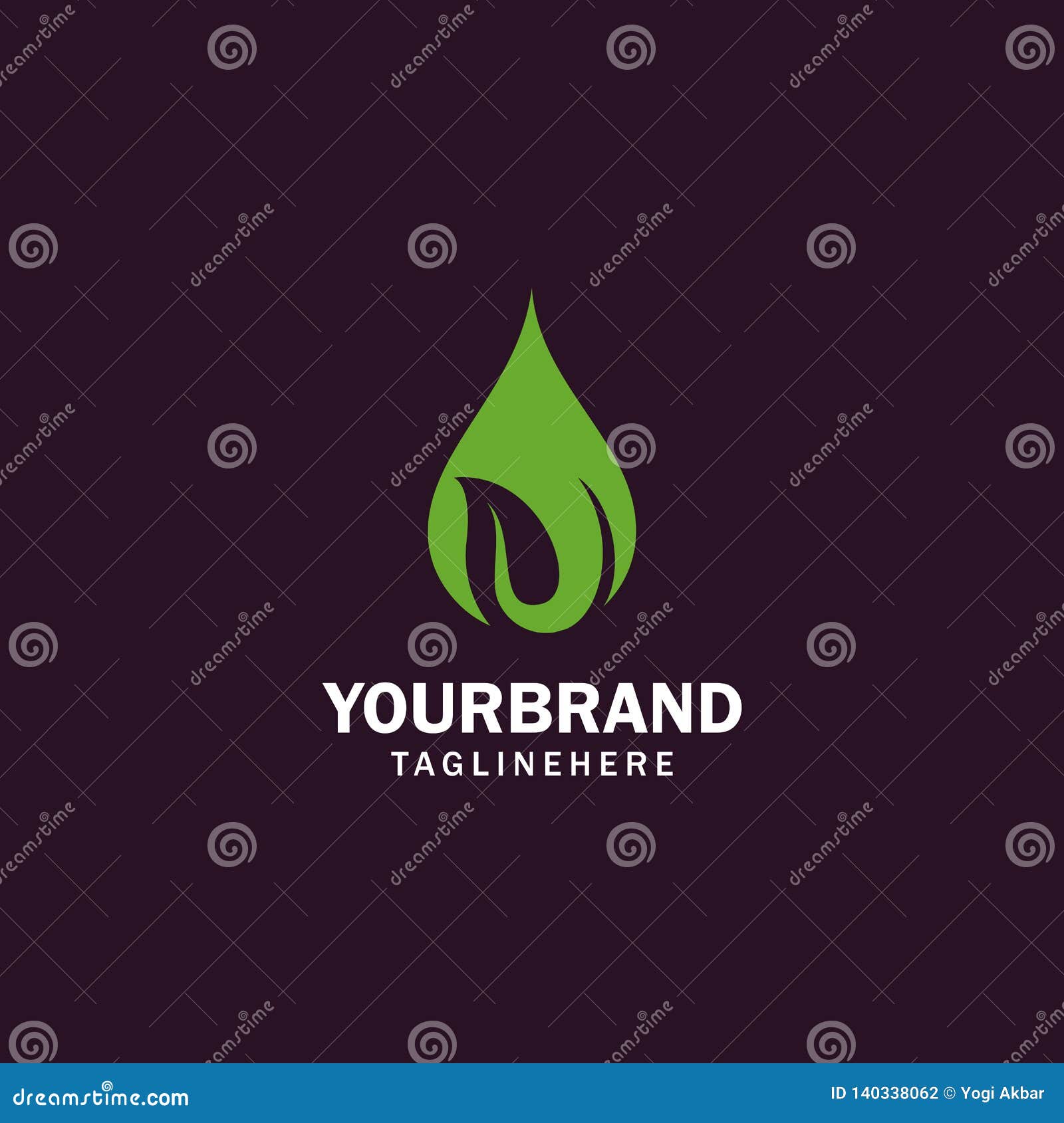 Water and Leaf Vector Logo for Natural Health Symbols and Clean Water Company Stock Vector