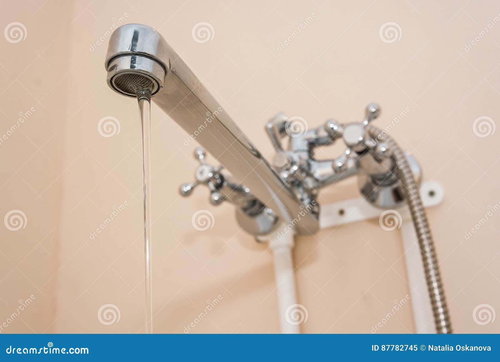 Water leaking from tap stock image. Image of plumbing 87782745