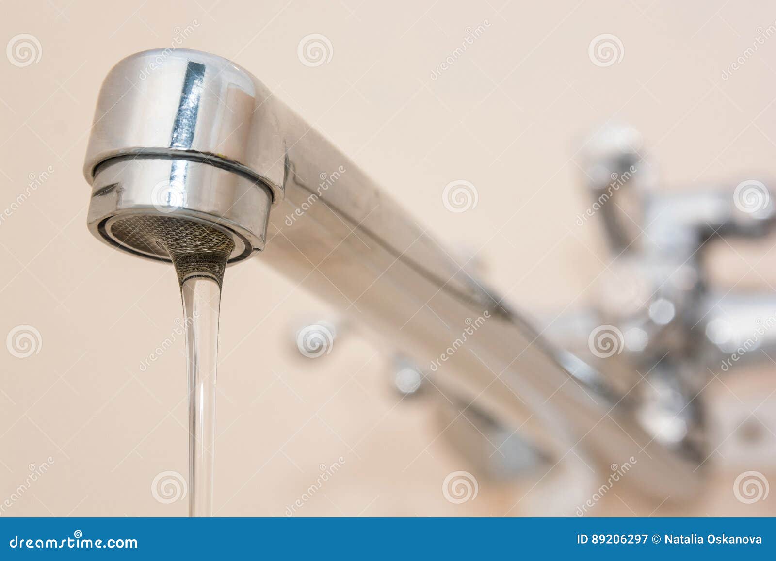 Water leaking from tap stock image. Image of kitchen 89206297