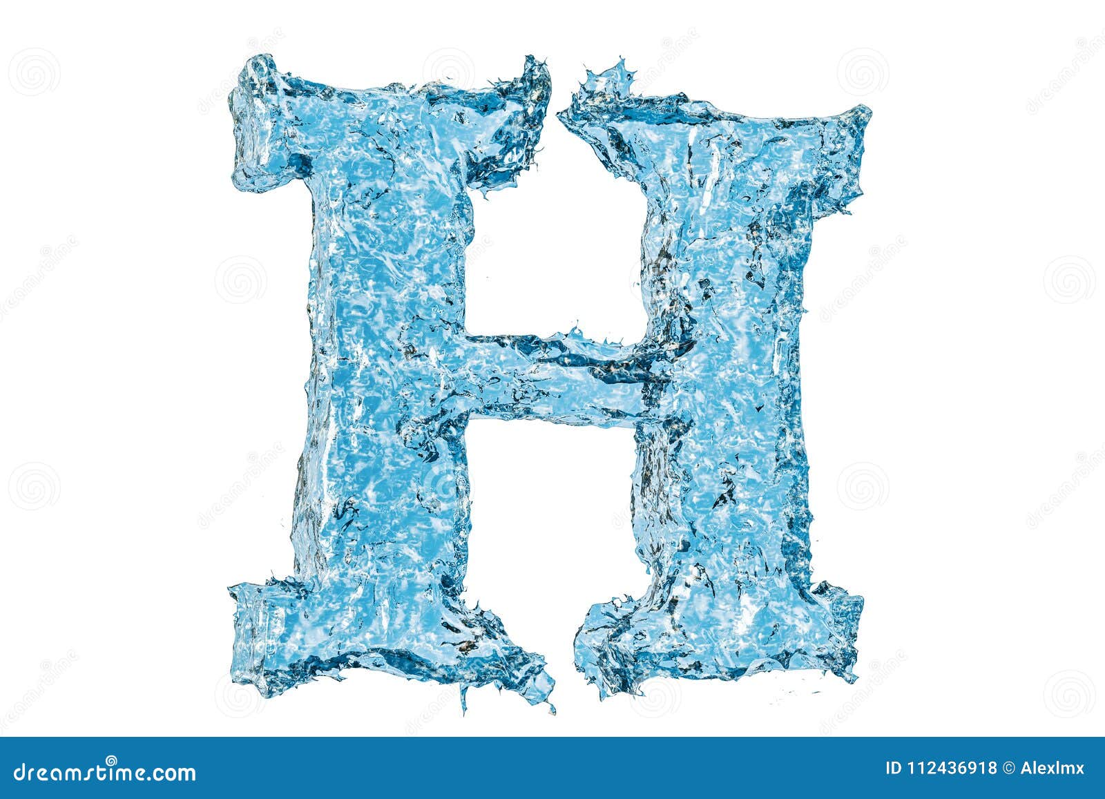 Water Letter H, 3D Rendering Stock Illustration - Illustration of ...