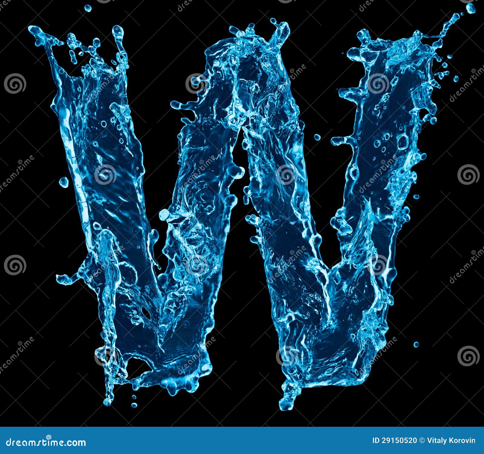 Water Letter W on Black stock photo. Image of splashing - 29150520
