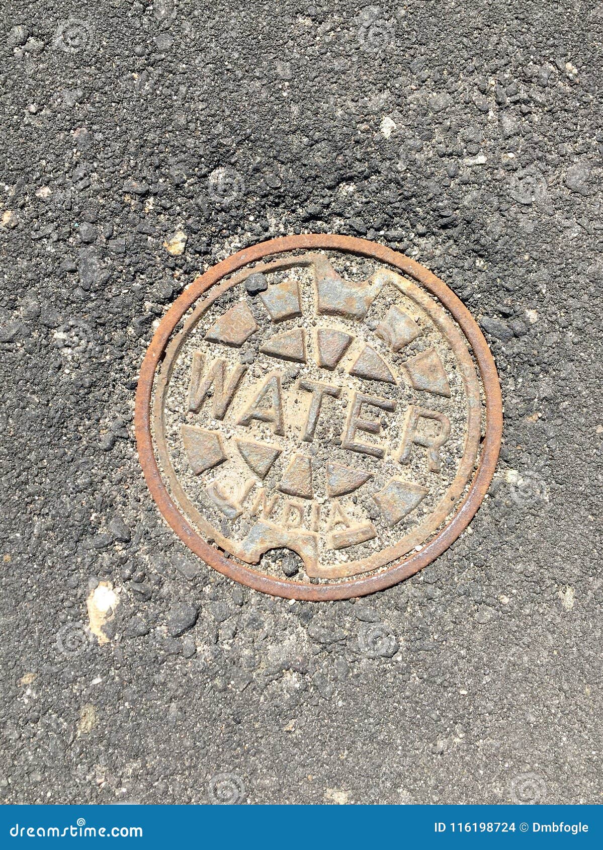 Water Main Cover on Asphalt Stock Photo Image of metal, cover 116198724