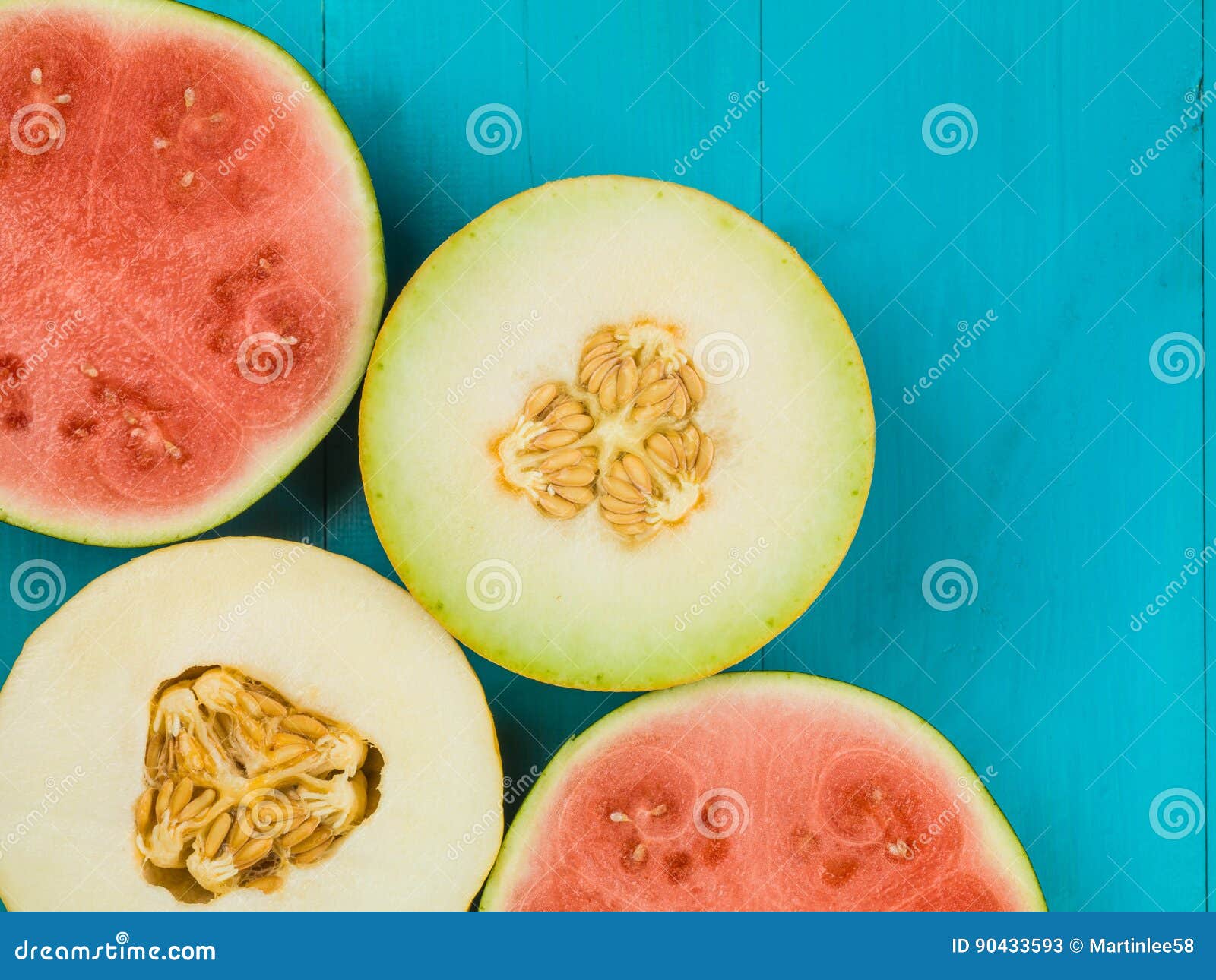 Water Melon Galia Melon and Honeydew Melon Stock Image Image of