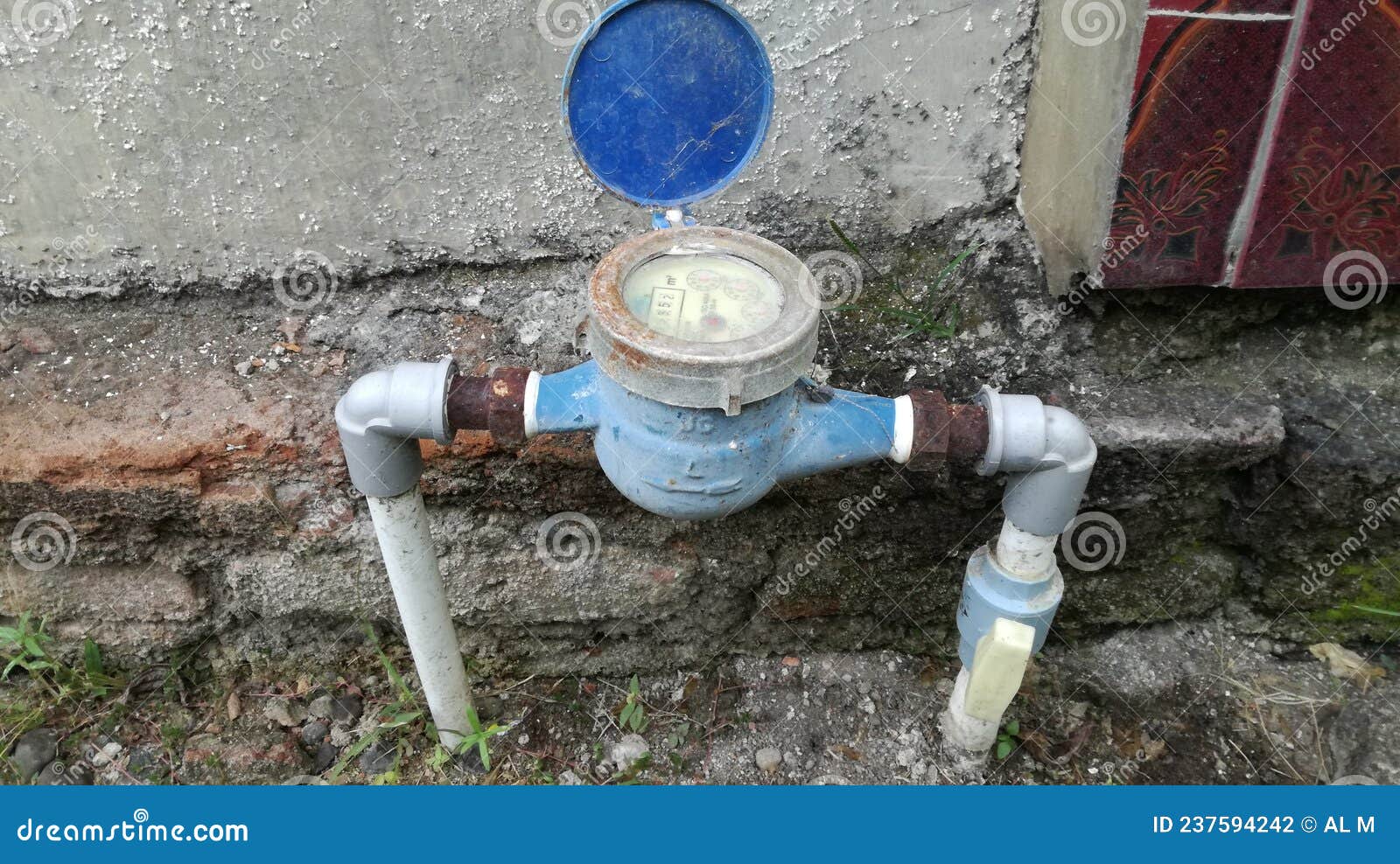 Water Meter in the House from Banyuwangi East Java Indonesia Stock