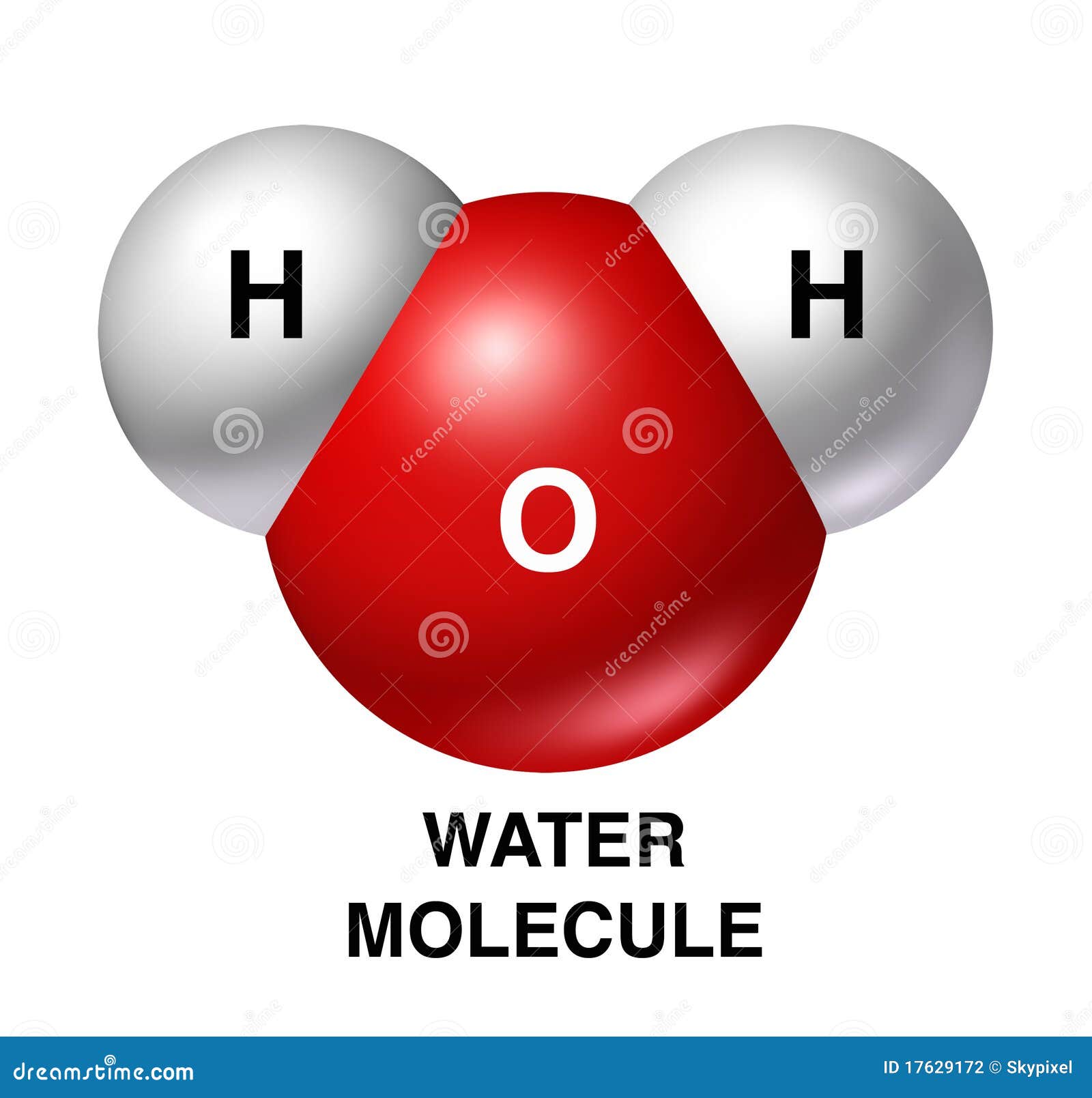 Water Molecule H2o Isolated Oxygen Hydrogen Red Wh Stock Illustration -  Illustration of molecule, basic: 17629172