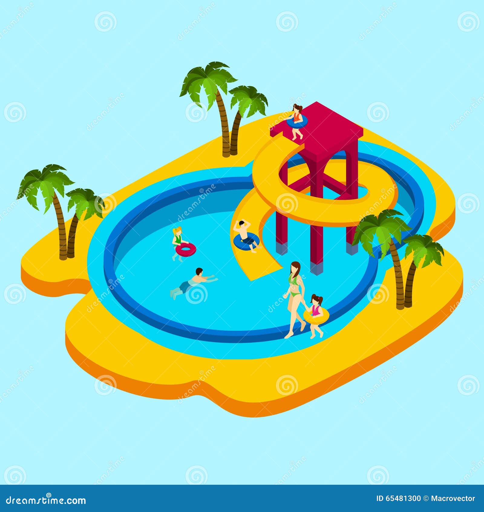 Water Park Illustration stock vector. Illustration of object - 65481300