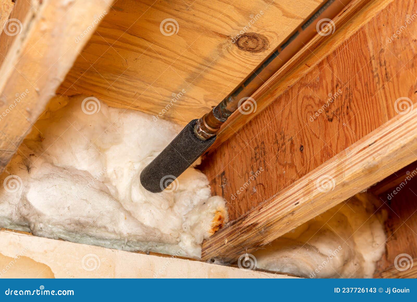 Water Pipe with Insulation in House Crawlspace Stock Image Image of copy, jacket 237726143