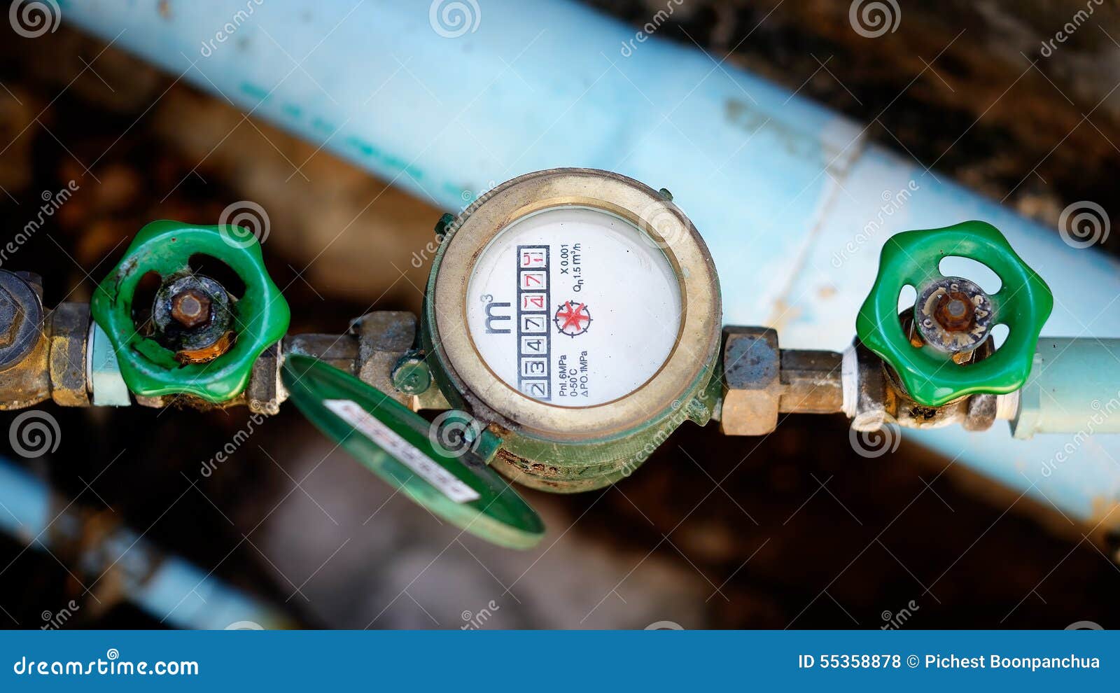 Water Pipe and Meter with Waterspout Stock Photo Image of outside
