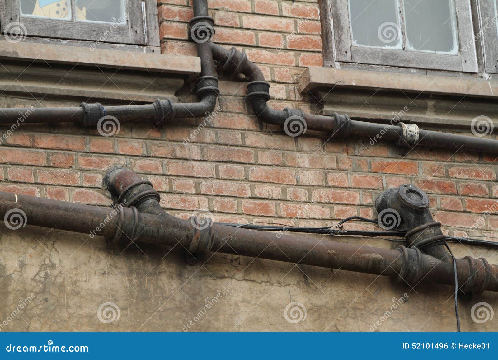 Water Pipes on Old Building Stock Photo Image of piping, renovation