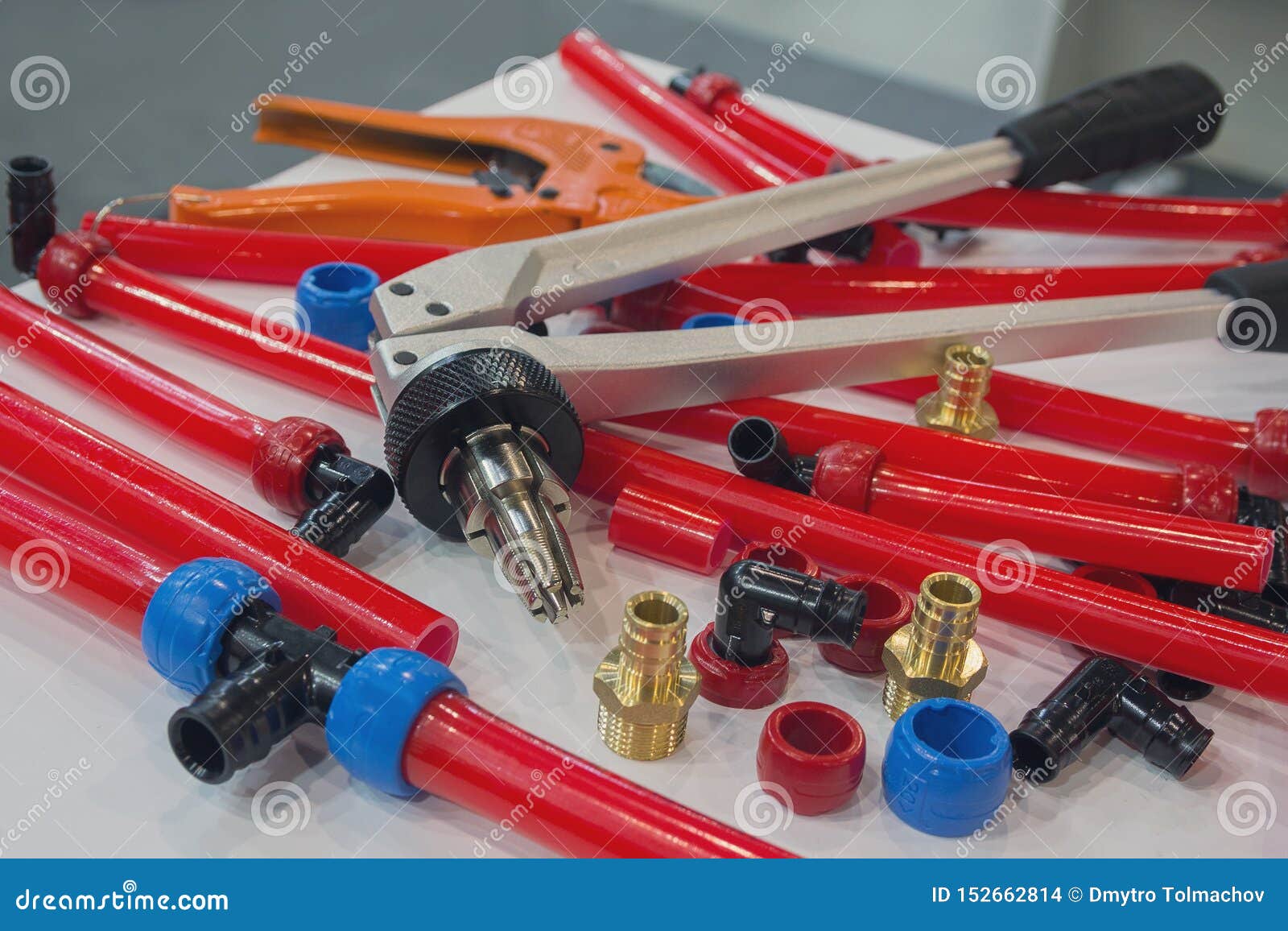 Water Pipes PEX and Mounting Tools on the Table Stock Photo Image of cooking, cutting 152662814