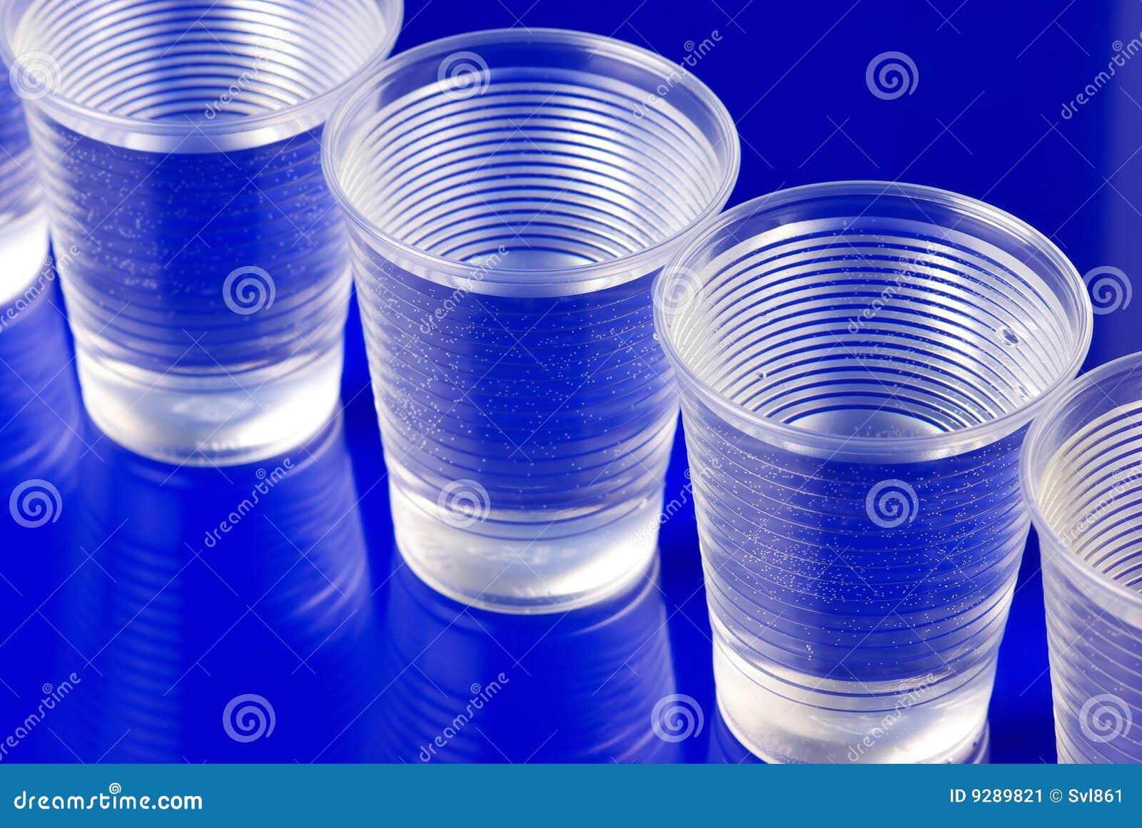 Water in plastic glasses stock image. Image of refreshment 9289821