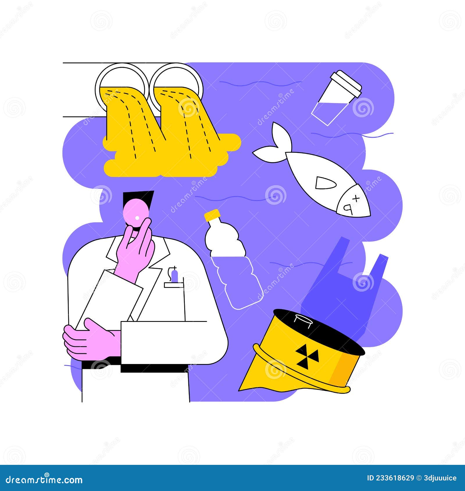 Water Pollution Abstract Concept Vector Illustration. Stock Vector Illustration of icon, water