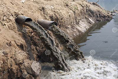 Water pollution in river stock image. Image of energy - 40307179