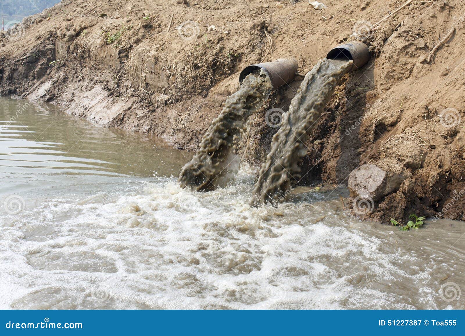 Water pollution in river stock image. Image of corrosion - 51227387