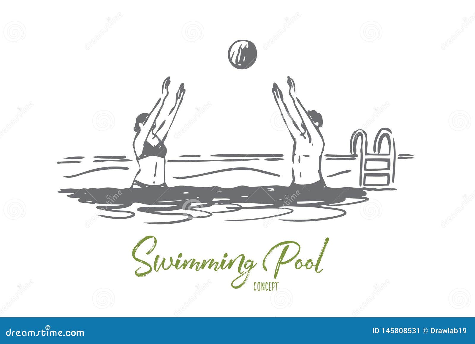 Wasser Polo Competition Oder Training Mit Sportlern Vektor Abbildung -  Illustration von horizontal, verteidigung: 149514662