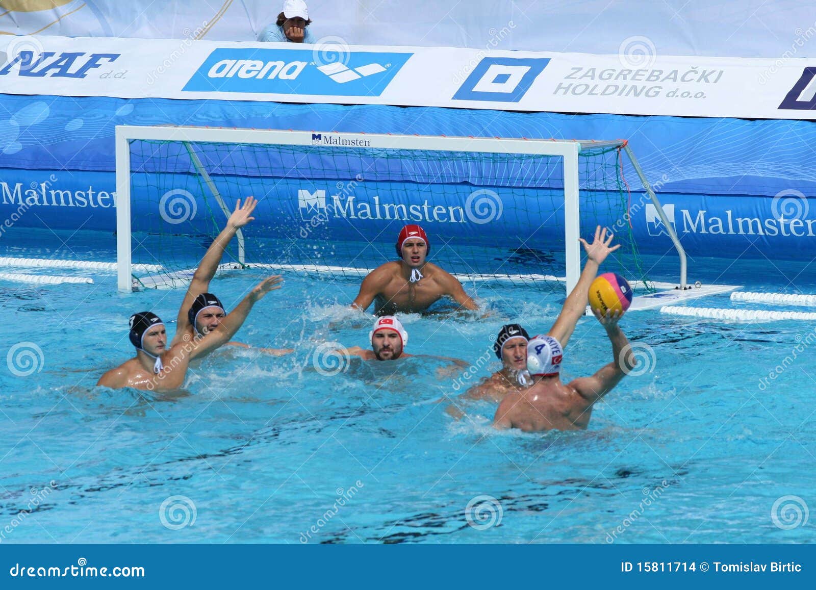 Water Polo / Hands Risen To Block Editorial Stock Image Image of