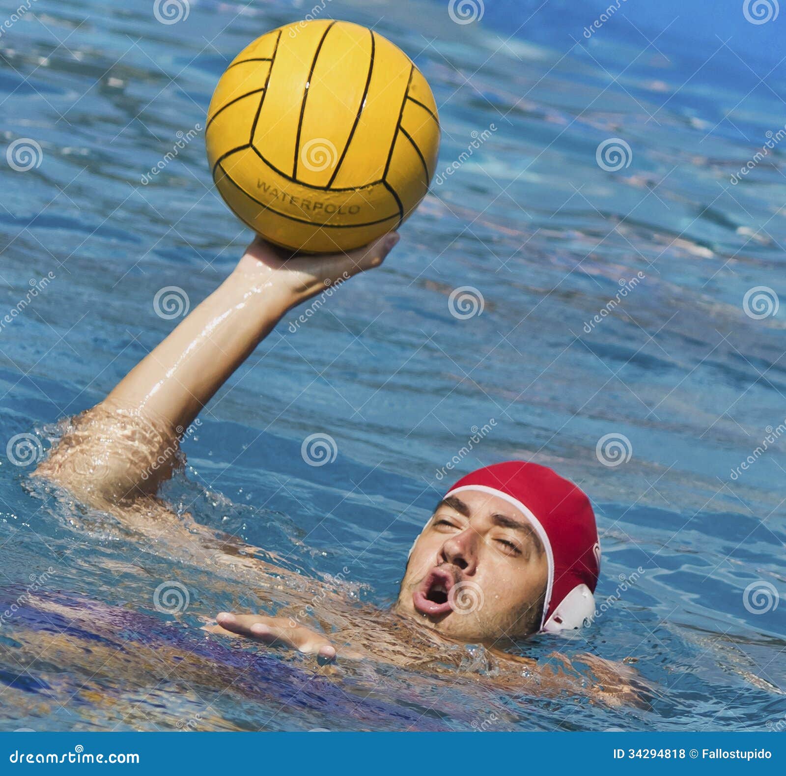 Water polo player stock photo. Image of player, muscle 34294818