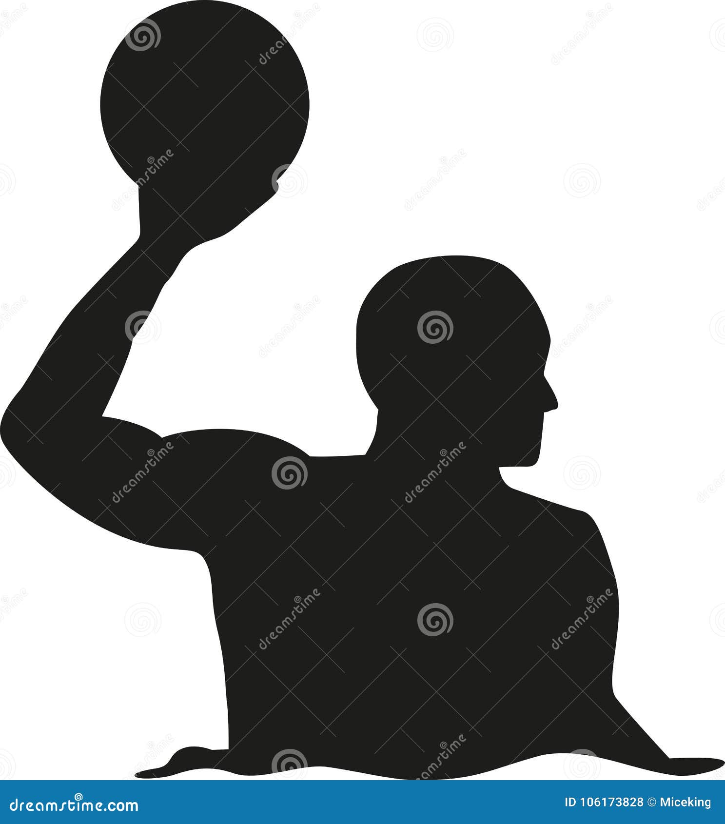 water polo player silhouette