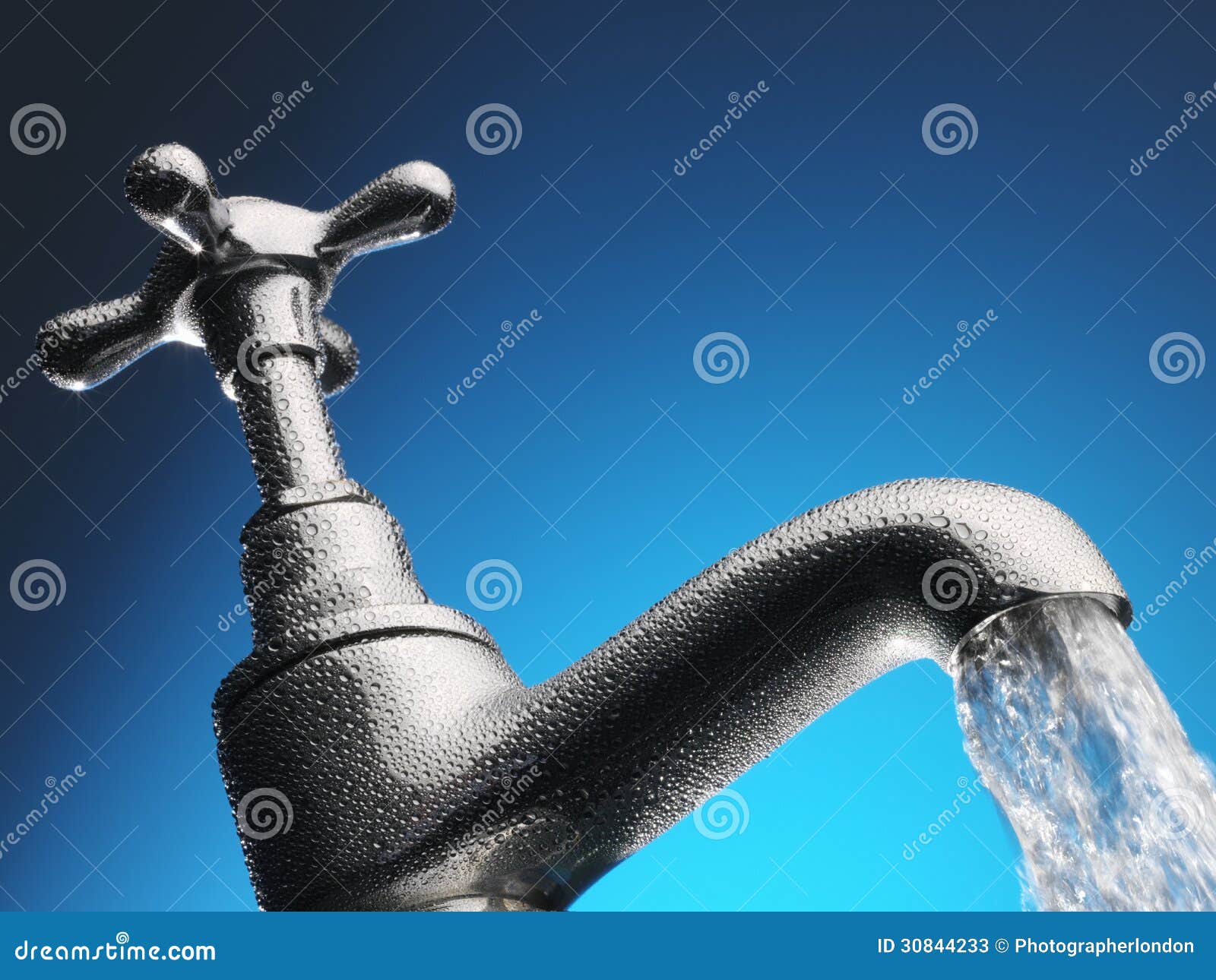 Water Pouring from Tap Closeup Stock Image Image of silver, angle