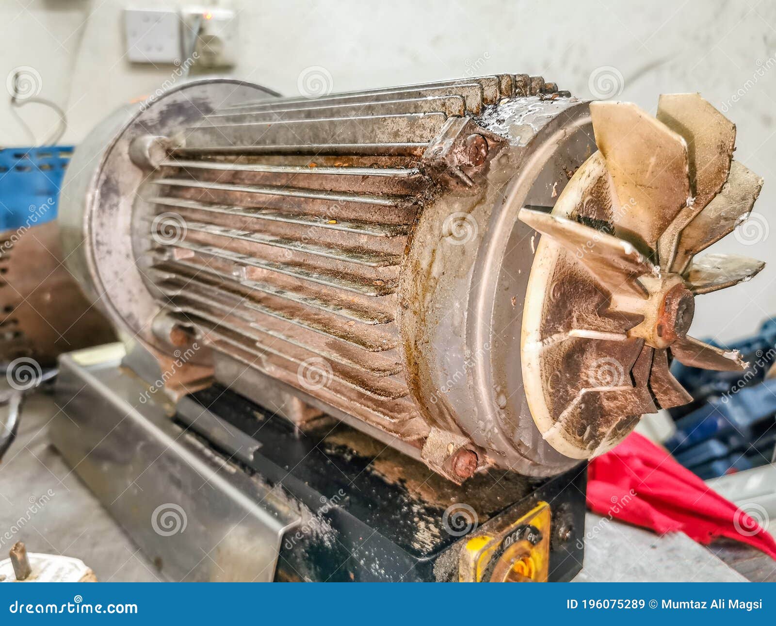 Water Pressure Motor is Being Repaired at a Stock Image