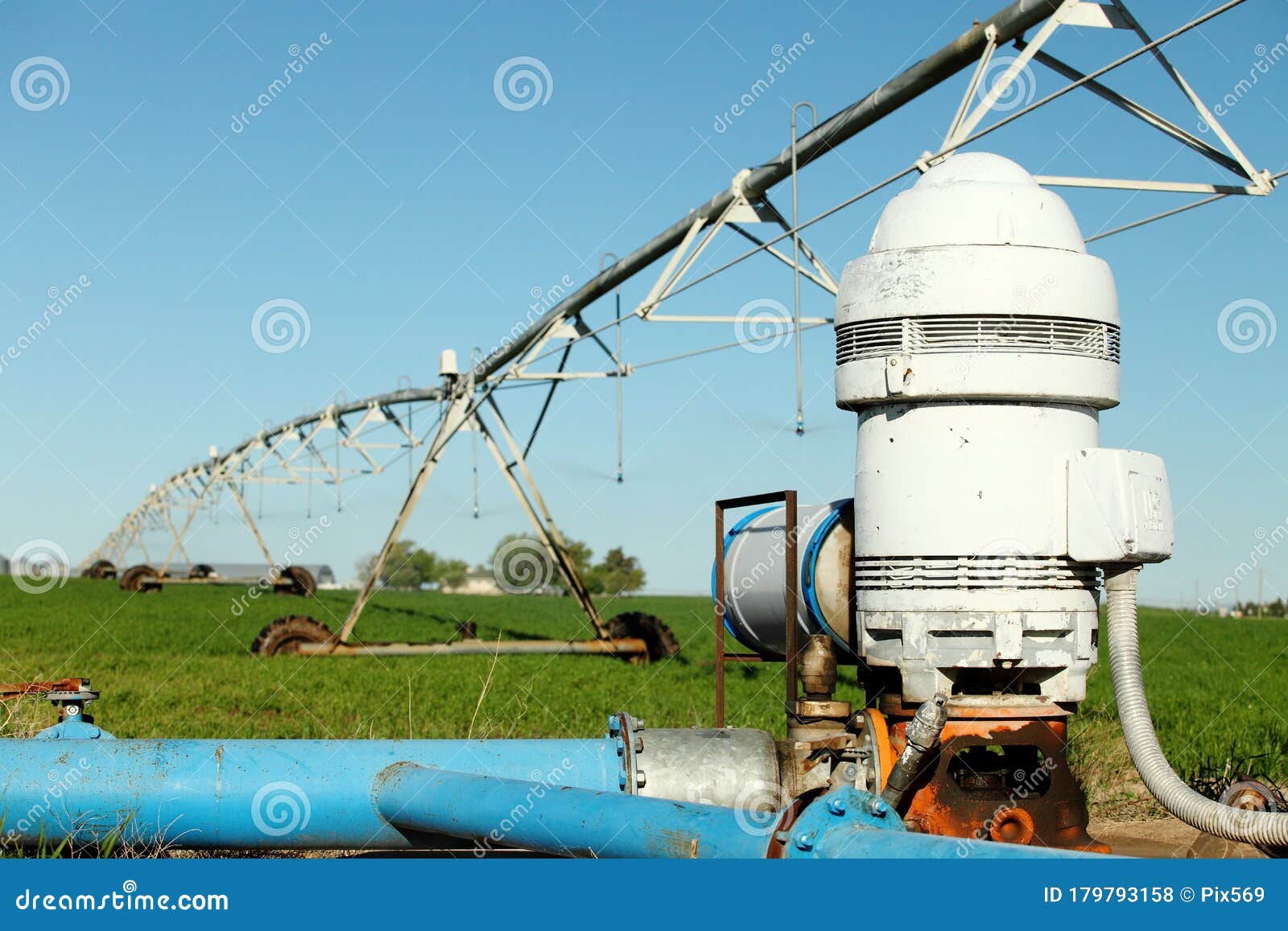 a water pump in an agricultura irrigation system.