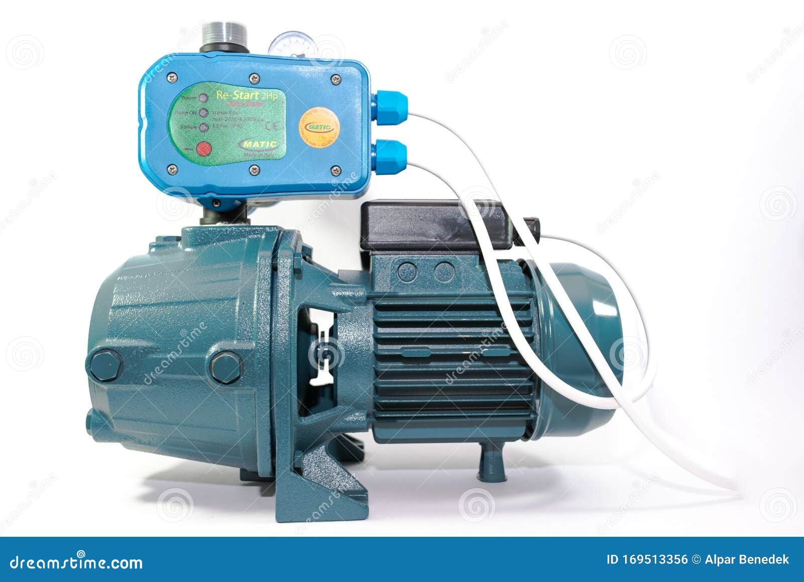 Water Pump with Electronic Controller for a Better Function on White
