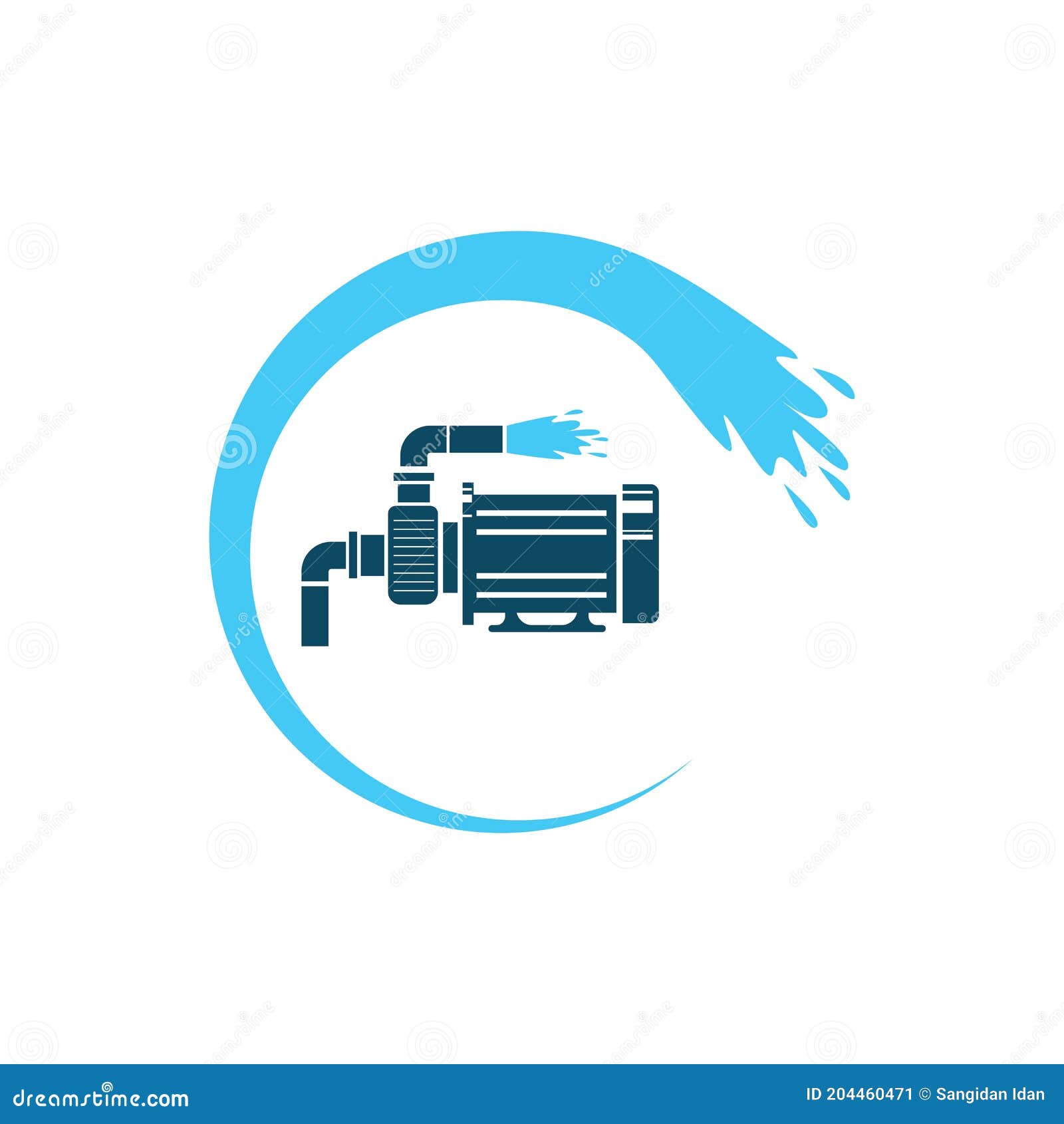 Water Pump Machine Icon Vector Illustration Design Template Stock